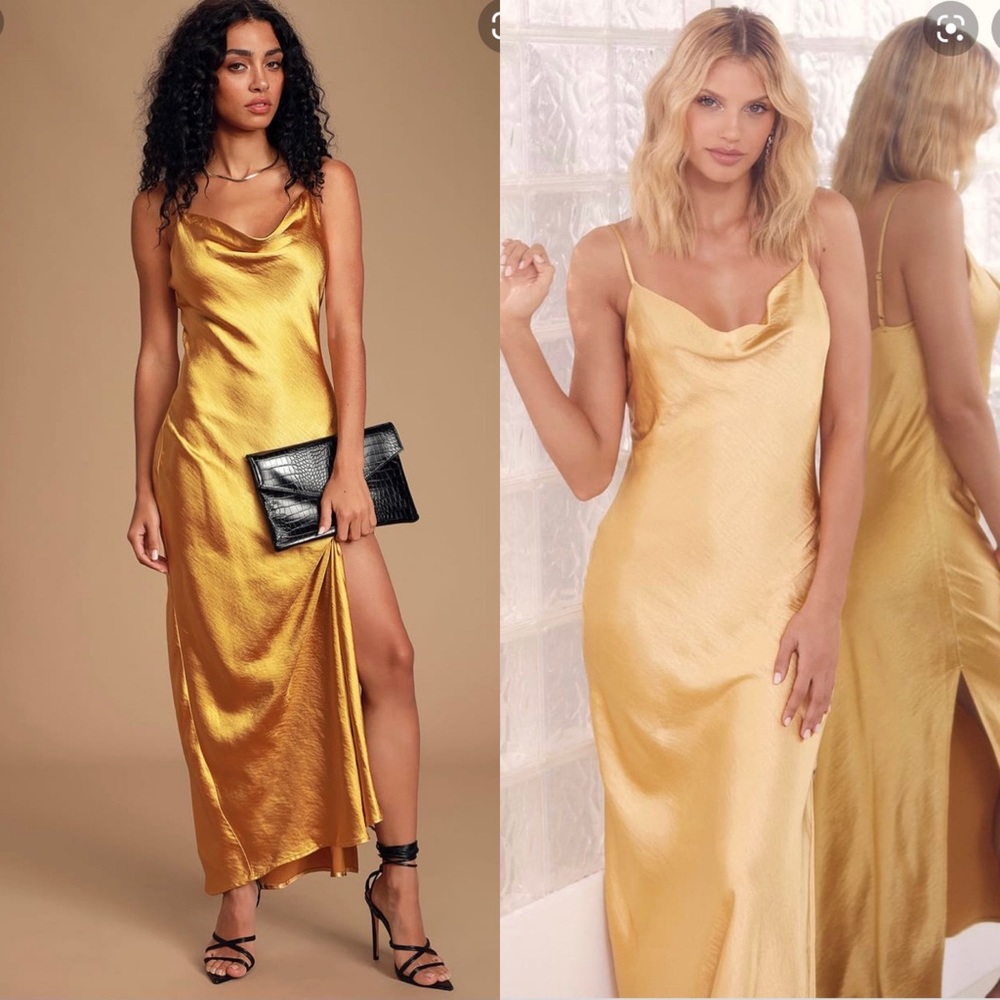 Winning Look Satin Cowl Neck Maxi